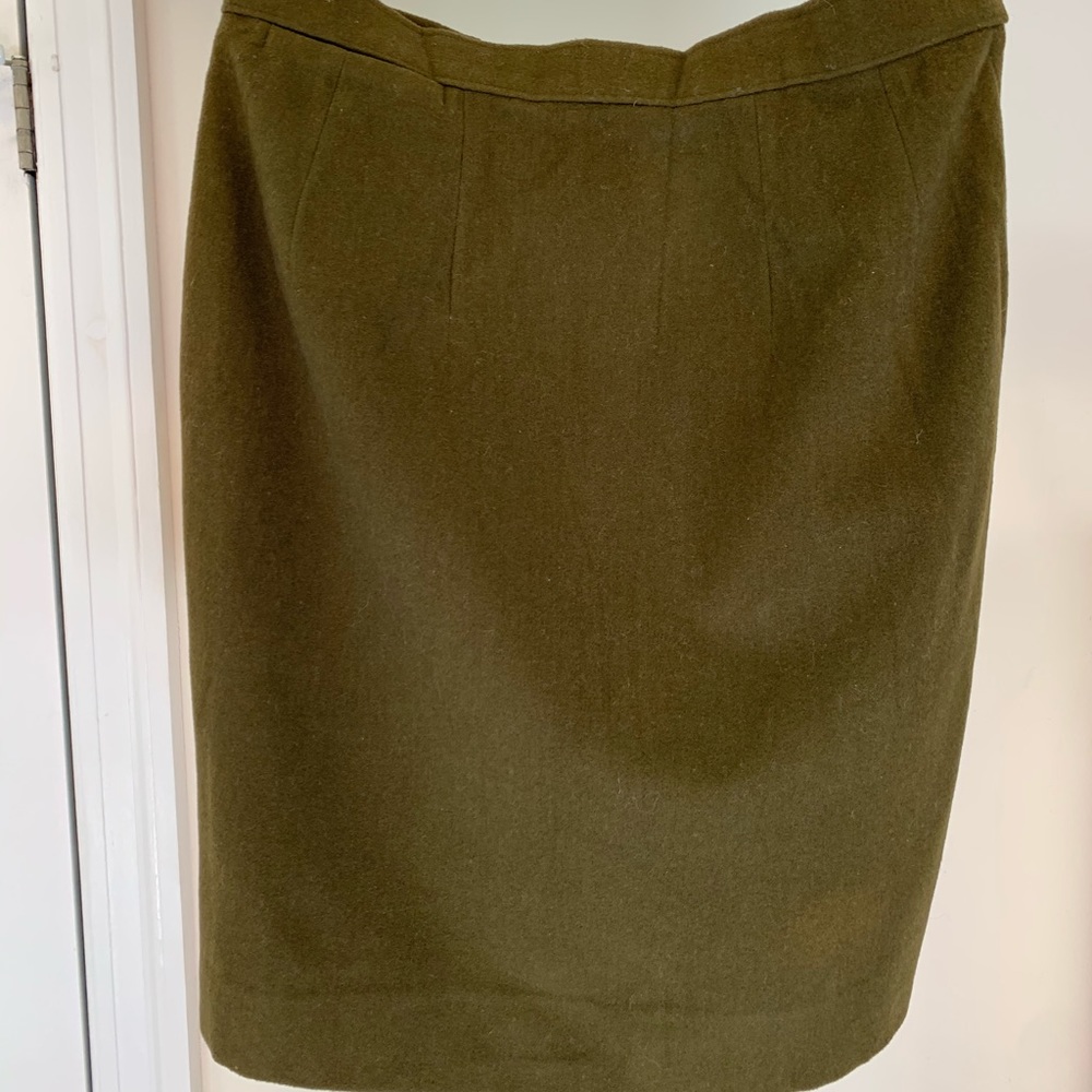 Dark olive green pencil skirt